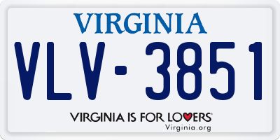 VA license plate VLV3851