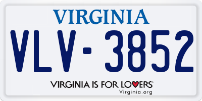 VA license plate VLV3852