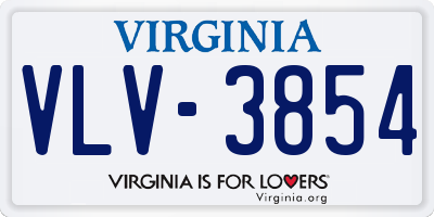 VA license plate VLV3854
