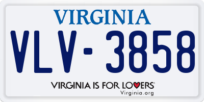 VA license plate VLV3858