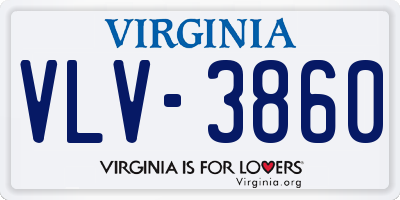 VA license plate VLV3860