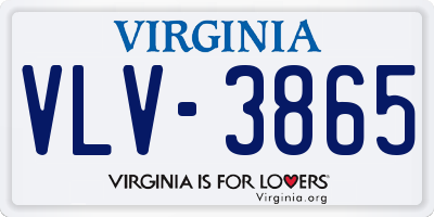 VA license plate VLV3865