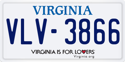 VA license plate VLV3866