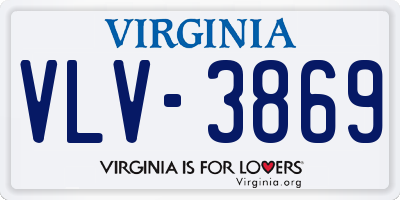 VA license plate VLV3869