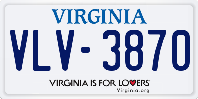 VA license plate VLV3870