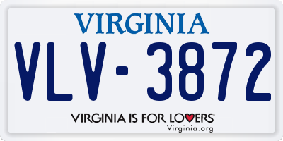 VA license plate VLV3872