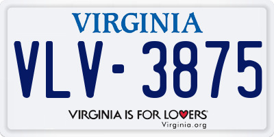 VA license plate VLV3875