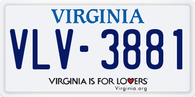 VA license plate VLV3881