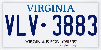 VA license plate VLV3883
