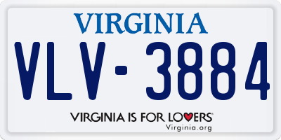 VA license plate VLV3884