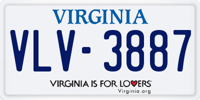 VA license plate VLV3887