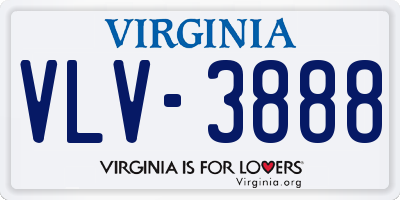 VA license plate VLV3888