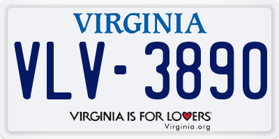 VA license plate VLV3890