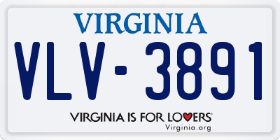 VA license plate VLV3891