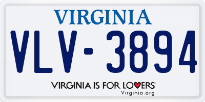 VA license plate VLV3894