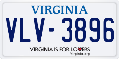 VA license plate VLV3896