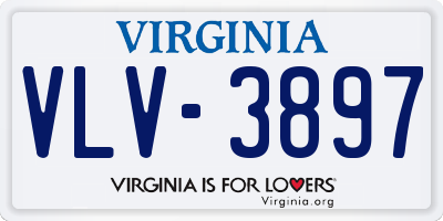 VA license plate VLV3897