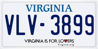 VA license plate VLV3899