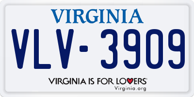 VA license plate VLV3909