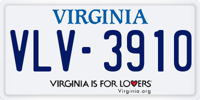 VA license plate VLV3910