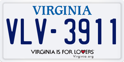 VA license plate VLV3911