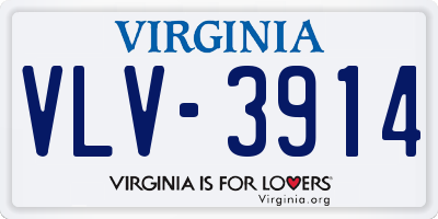 VA license plate VLV3914