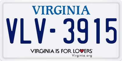 VA license plate VLV3915