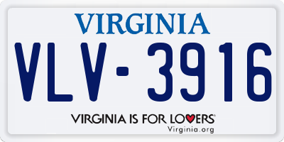 VA license plate VLV3916