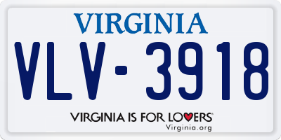 VA license plate VLV3918