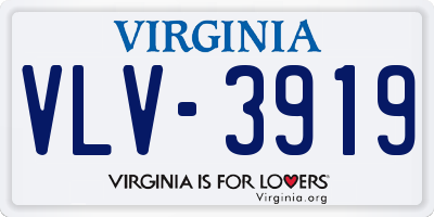 VA license plate VLV3919