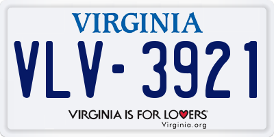 VA license plate VLV3921