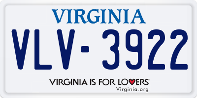 VA license plate VLV3922