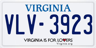 VA license plate VLV3923