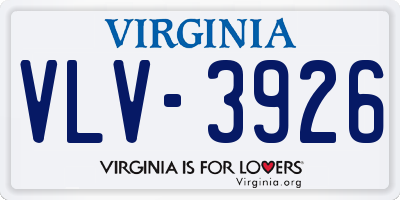 VA license plate VLV3926