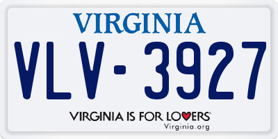 VA license plate VLV3927