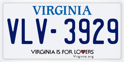 VA license plate VLV3929
