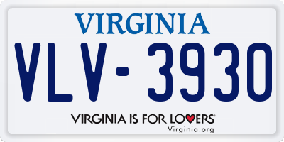 VA license plate VLV3930