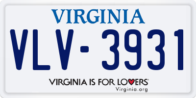 VA license plate VLV3931
