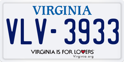 VA license plate VLV3933