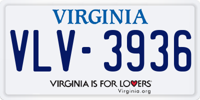 VA license plate VLV3936