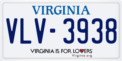 VA license plate VLV3938