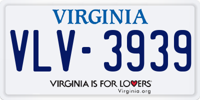 VA license plate VLV3939