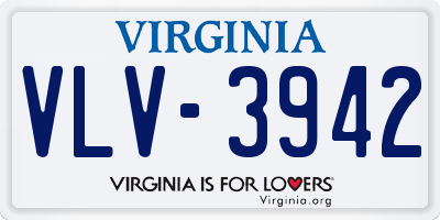VA license plate VLV3942