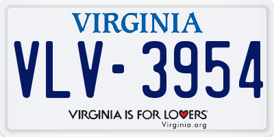 VA license plate VLV3954