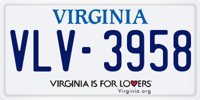 VA license plate VLV3958