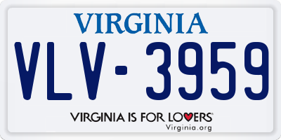 VA license plate VLV3959