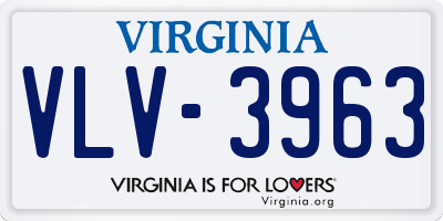 VA license plate VLV3963