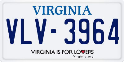 VA license plate VLV3964