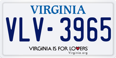 VA license plate VLV3965