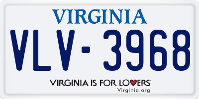 VA license plate VLV3968